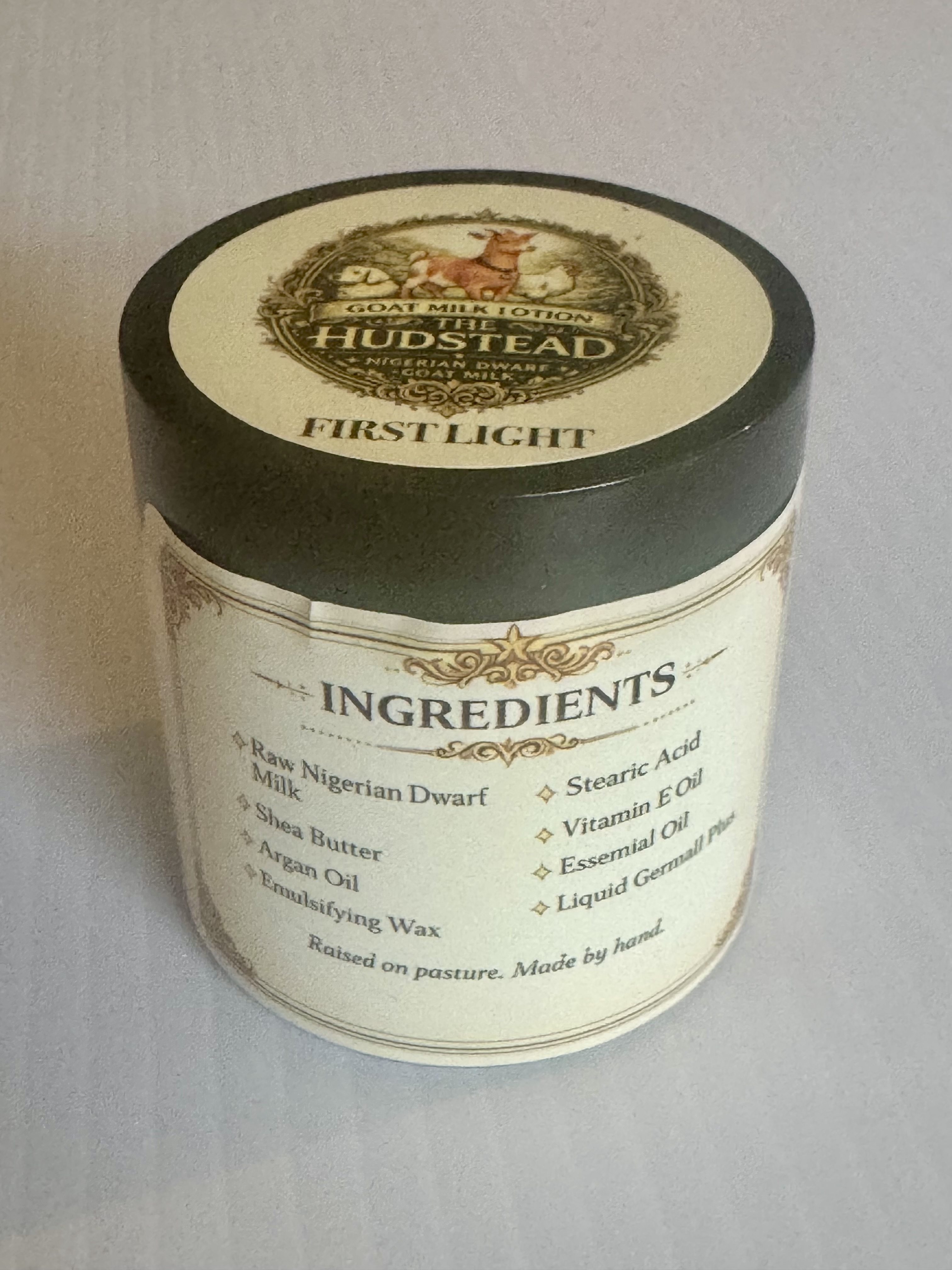 Goat Milk + Argan Body Lotion — First Light, 4 oz jar