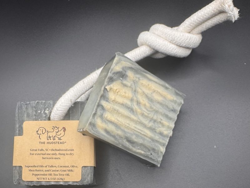 Cold  Creek Goat Milk Soap on a Rope — handcrafted goat milk skin care from The Hudstead in Great Falls, SC