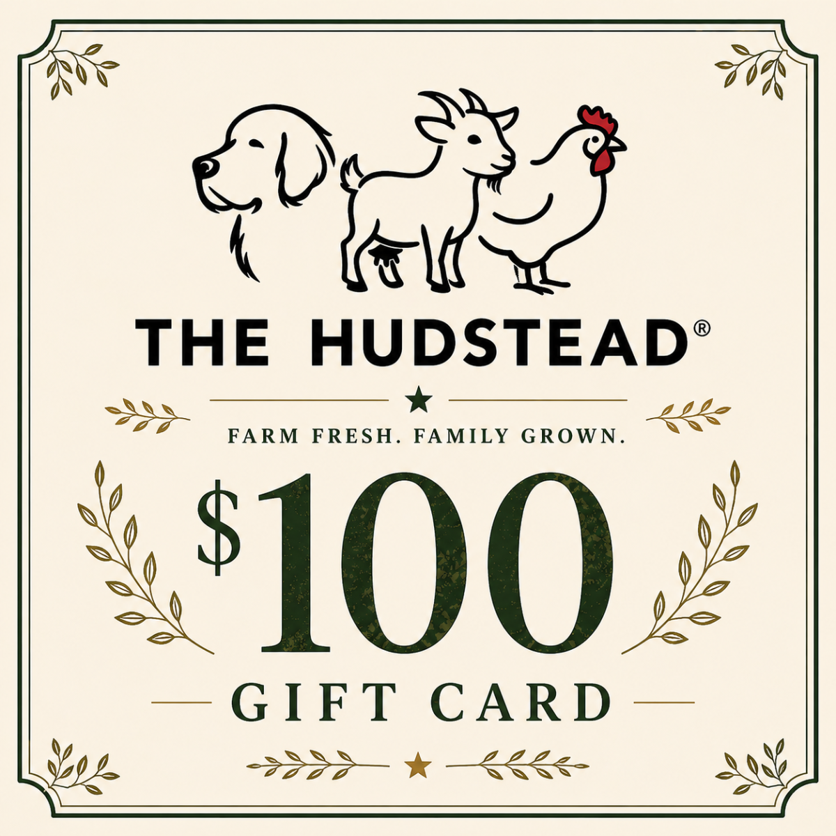 The Hudstead Gift Card — $100